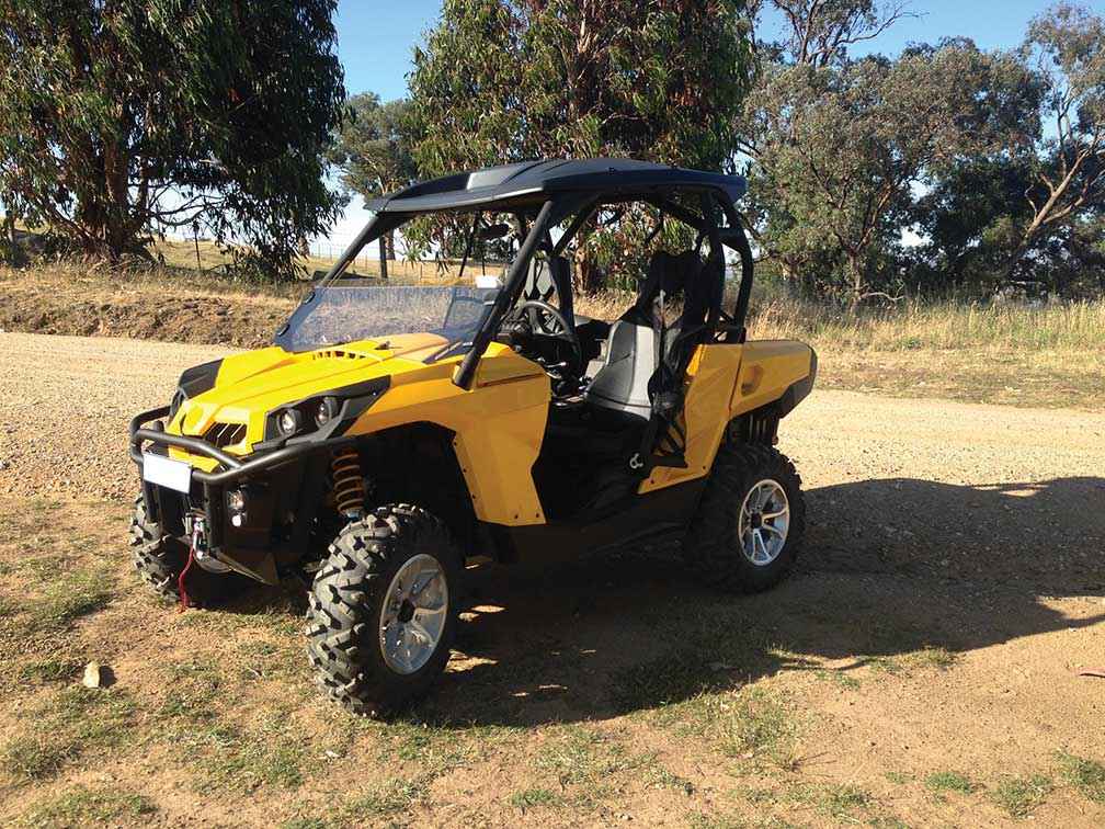 David Elder’s side-by-side vehicle – a safer option for farm work.